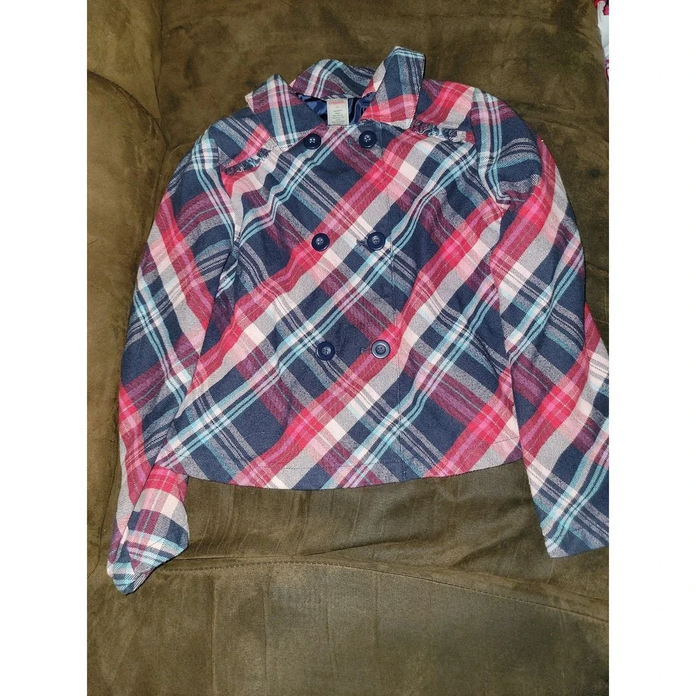 Gymboree homecoming kitty plaid jacket size 10‎